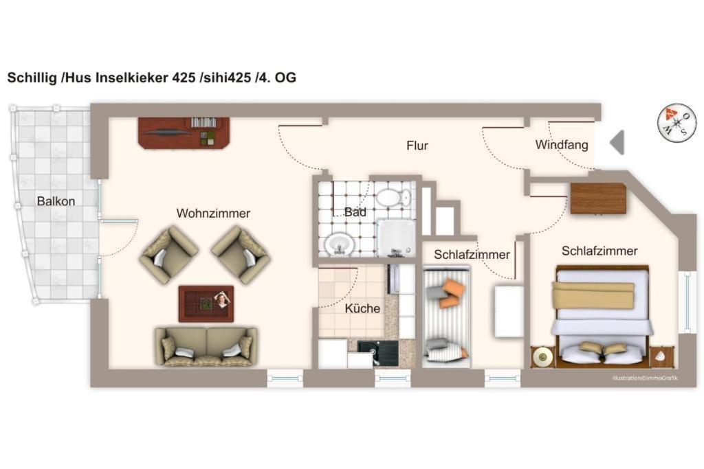 Apartamento Hus Inselkieker Hus Inselkieker 425 Schillig Exterior foto